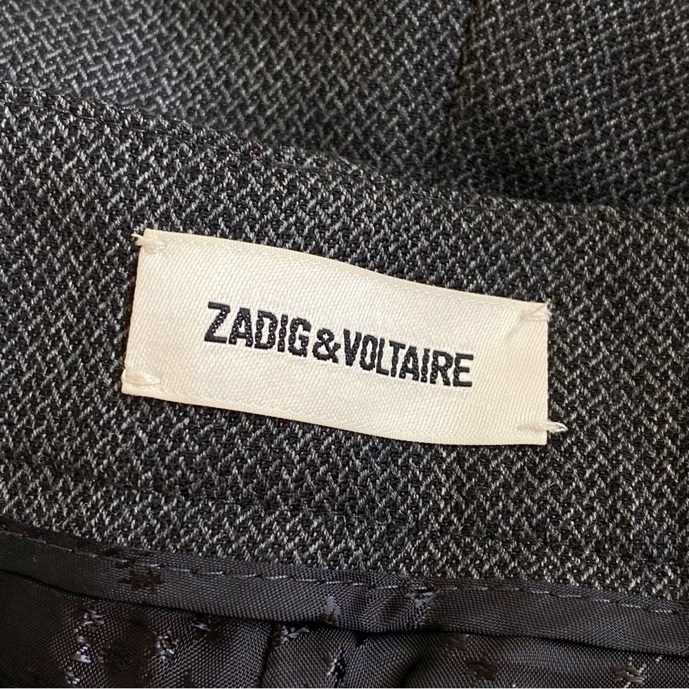 ZADIG & VOLTAIRE gray Pantalon Posh Franges fringe hem straight leg dress pants - Picture 10 of 15